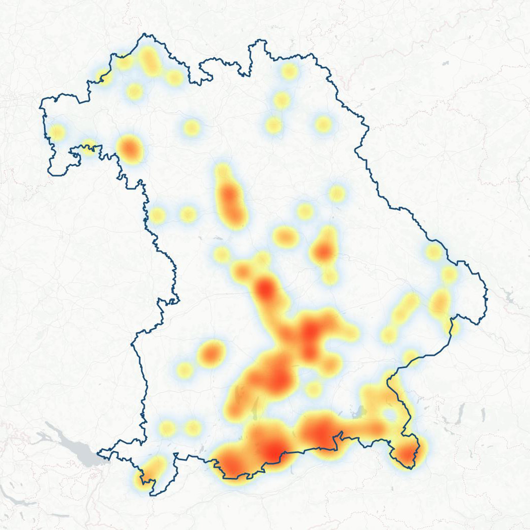 Heatmap Karte vom BAYSICS Portal